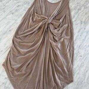 Elegant Tan Draped Dress